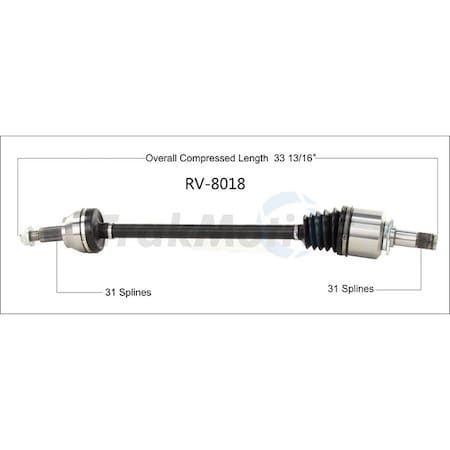 Surtrack Axle New Cv Axle Shaft, RV-8018 RV-8018